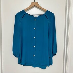 EVERLY | Teal Button-Up Blouse, Size‎ L